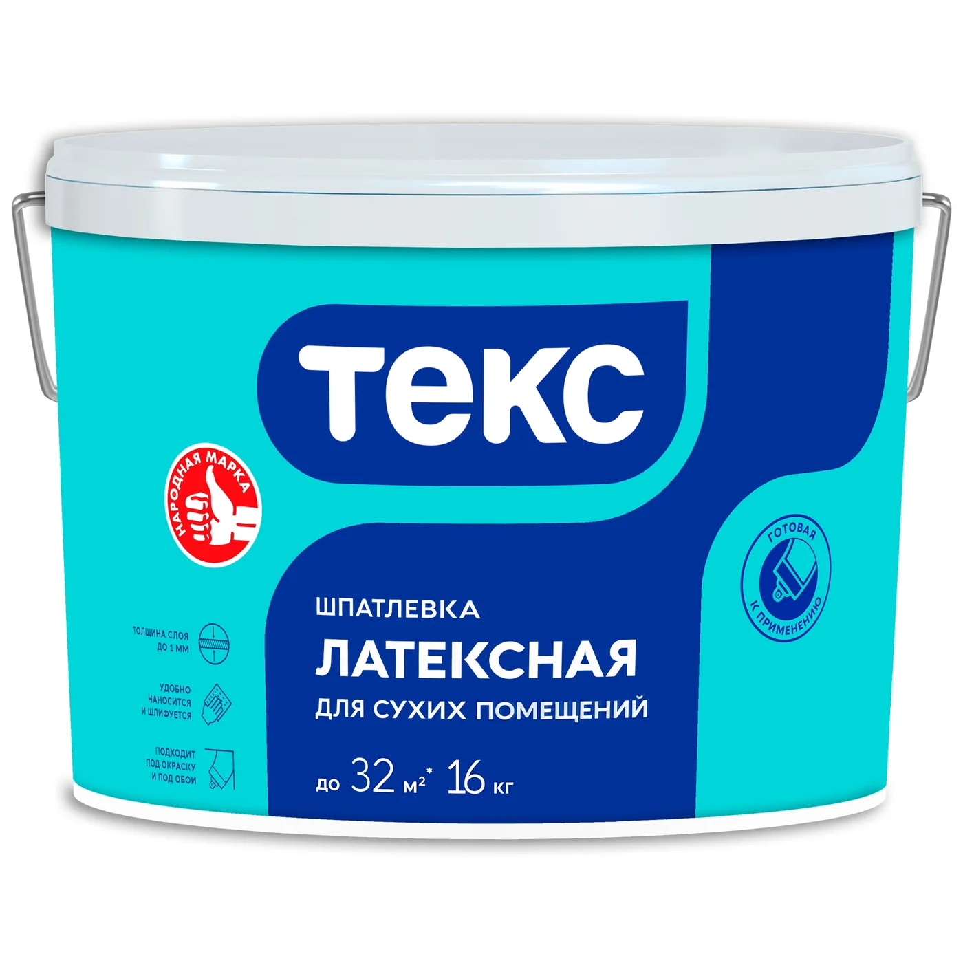 Шпаклевка латексная ТЕКС ПРОФИ, белая, 16кг