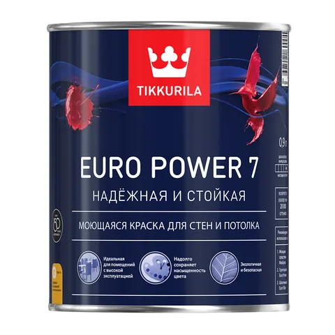 Краска интерьерная Tikkurila EURO POWER 7 матовая, база A, 9л