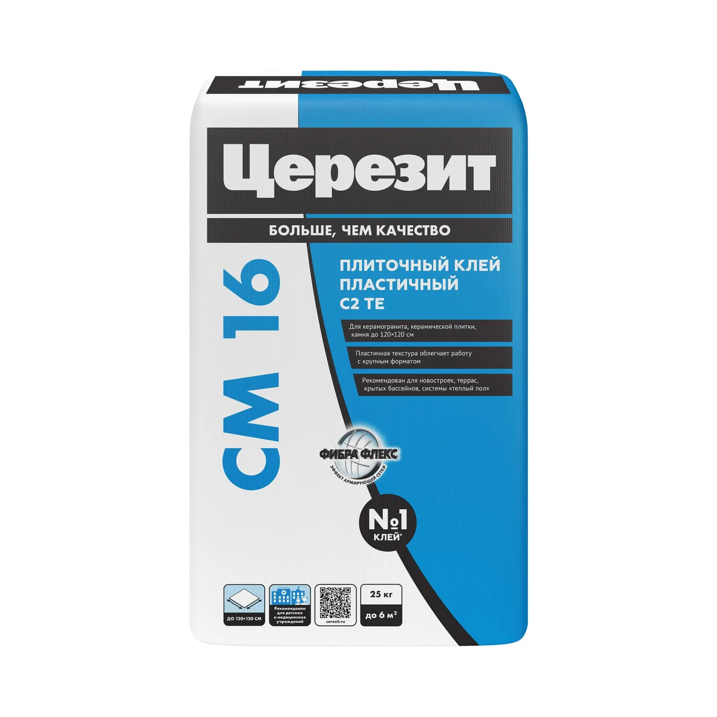 Клей для плитки эластичный Церезит CM 16 (С2ТЕ), 25кг