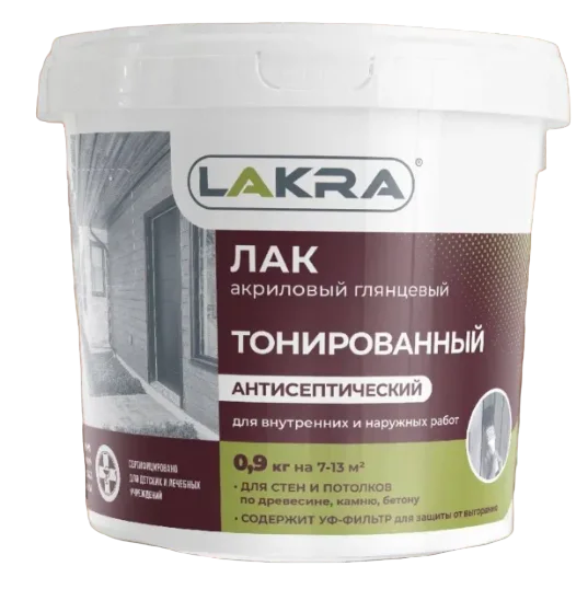 Лак универсальная Лакра тонированный орех , 0,9кг (6шт/уп, 432шт/пал)
