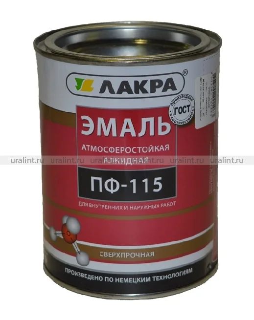 Эмаль универсальная ПФ-115 Лакра глянцевая, коричневая, 1кг