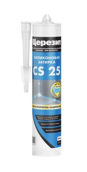 Затирка-герметик силиконовая Церезит CS 25 №07 серый, 280мл