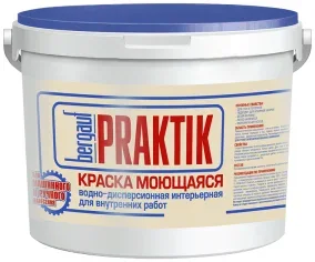 Краска интерьерная Bergauf Praktik моющаяся U, база А, 13кг