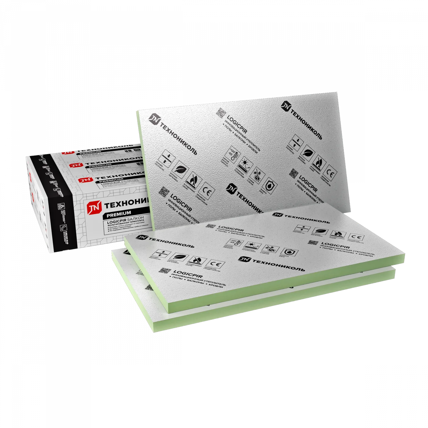 Плиты теплоизоляционные ТехноНИКОЛЬ LOGICPIR БАЛКОН Ф/Ф Г4 L-1190х590х30 (8шт/5,6168м2/уп)