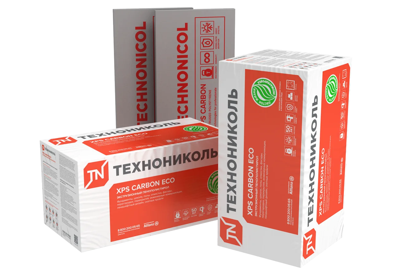 Пенополистирол экструзионный ТЕХНОНИКОЛЬ CARBON ECO ТВ (1180х580х100, 4шт; 0,27376м3/уп)