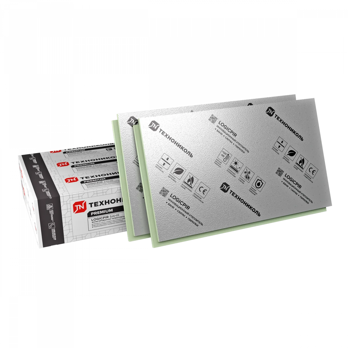 Плиты теплоизоляционные ТехноНИКОЛЬ LOGICPIR Баня Ф/Ф L-1190х590х40 (6шт/4,2126м2/уп)