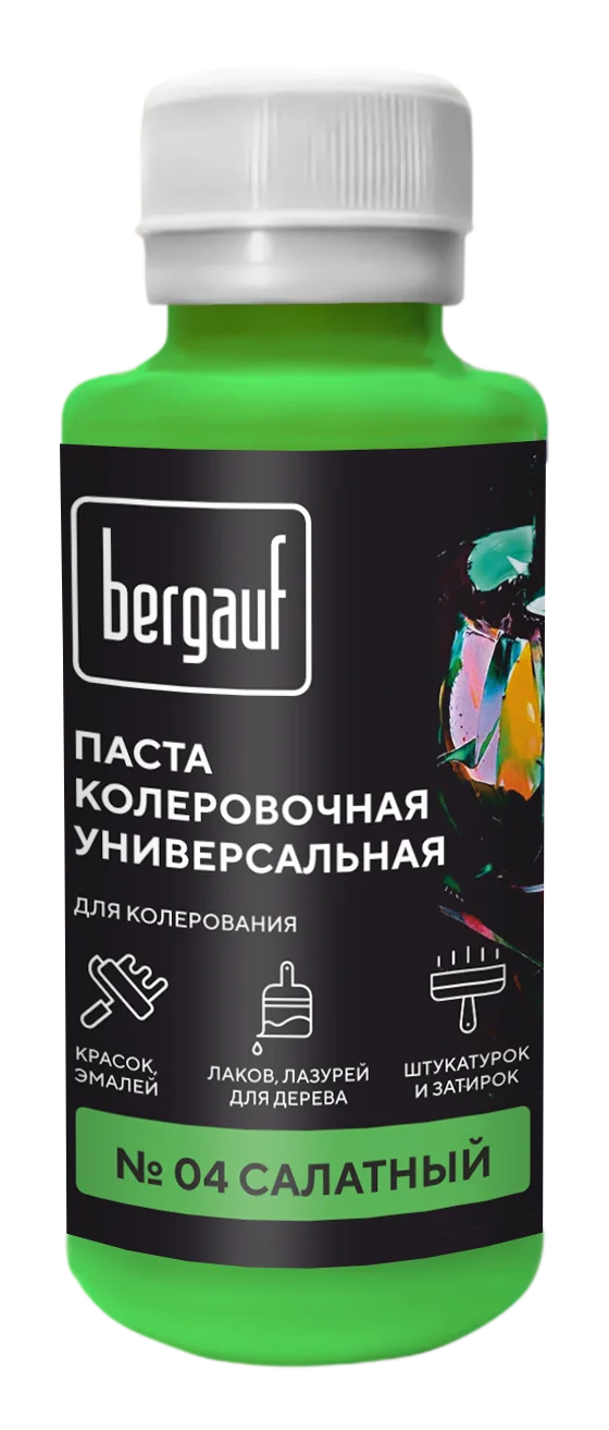 Паста колеровочная универсальная BERGAUF салатная, 0,1л
