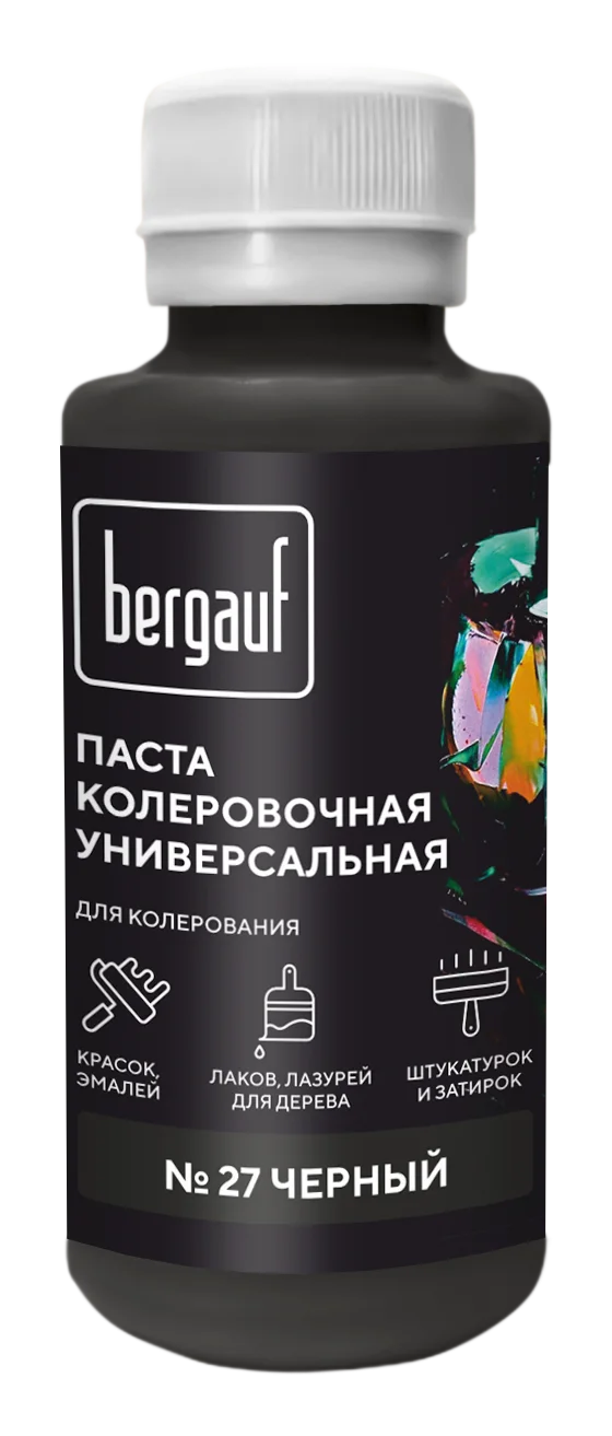Паста колеровочная универсальная BERGAUF черная, 0,1л