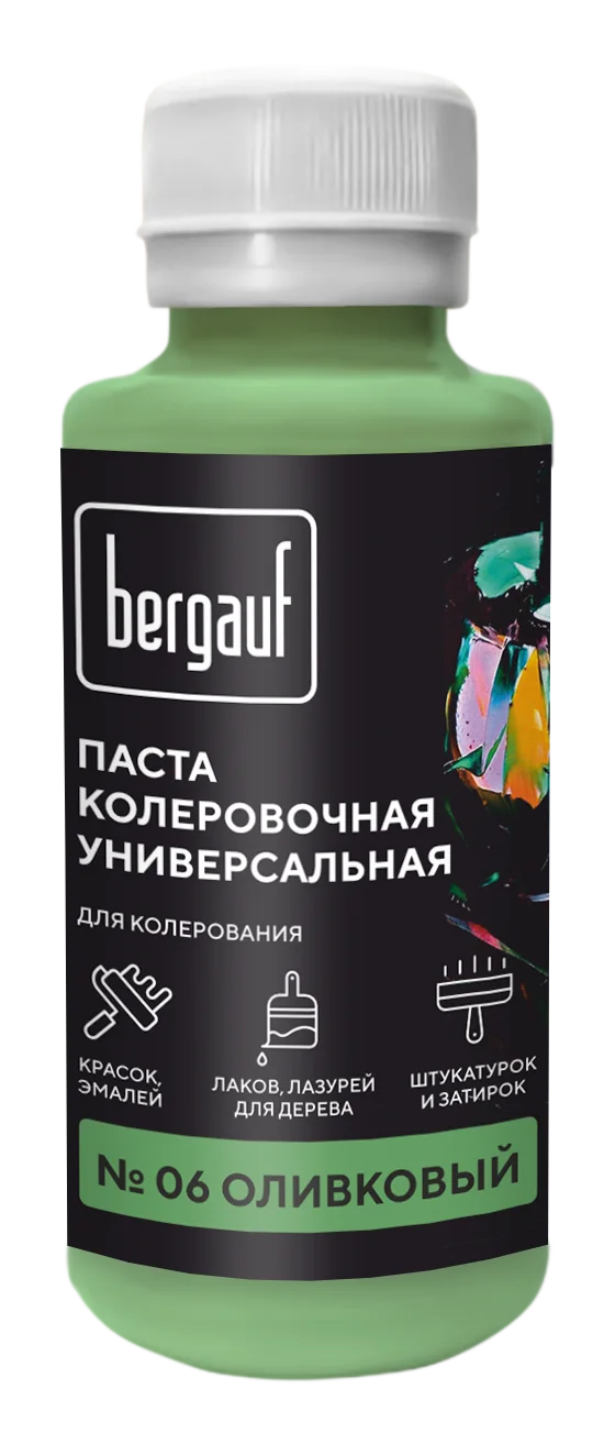 Паста колеровочная универсальная BERGAUF оливковая, 0,1л