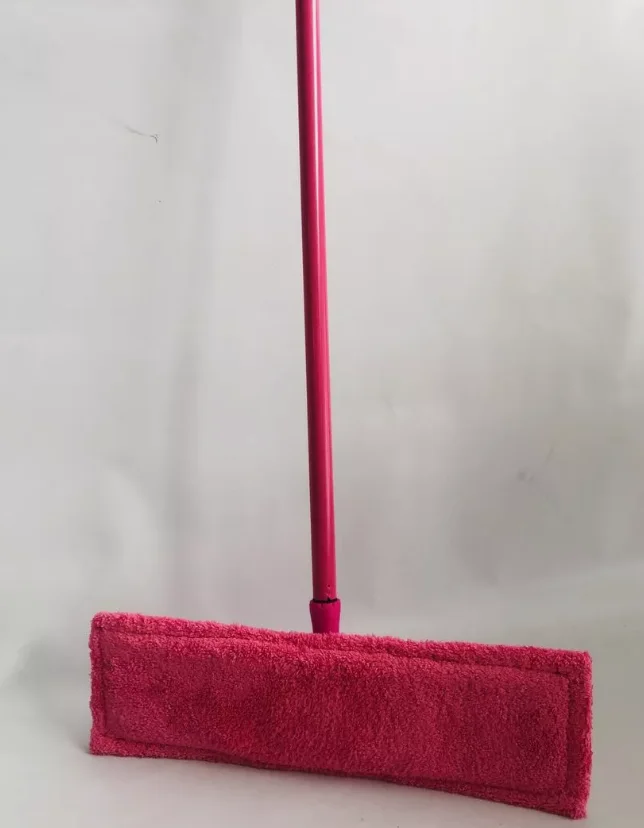 Швабра плоская ROOM BROOM 110см гладкая розовая+2 насадки