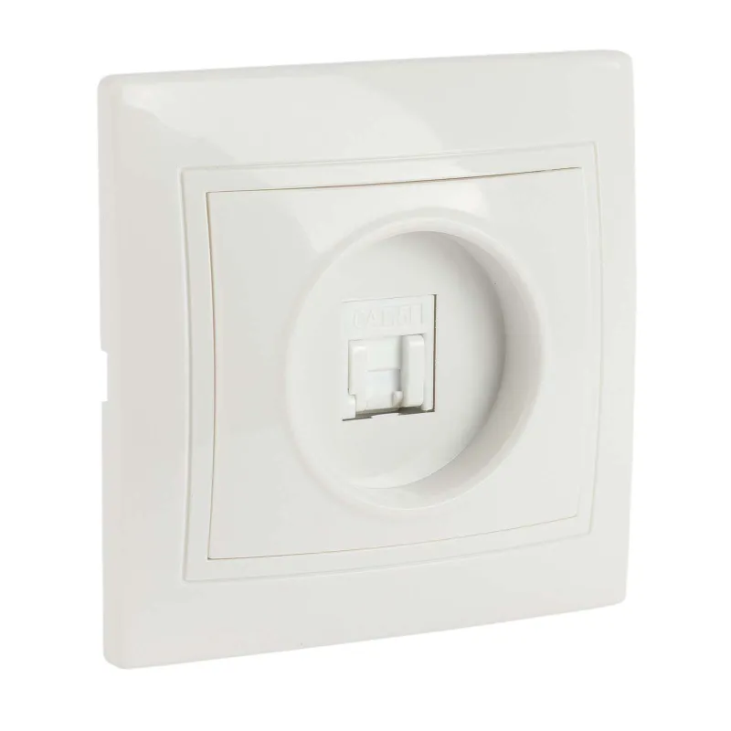 Розетка компьютерная RJ45 5E Кварта белая IP20 IEK