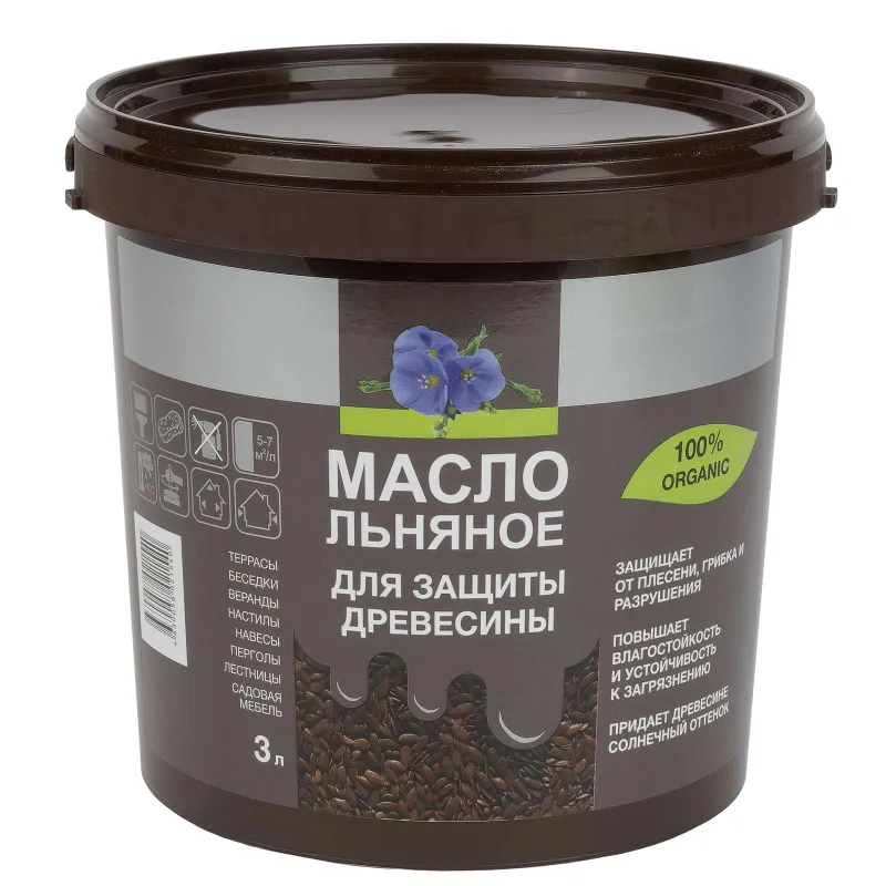 Масло льняное для защиты древесины 3л