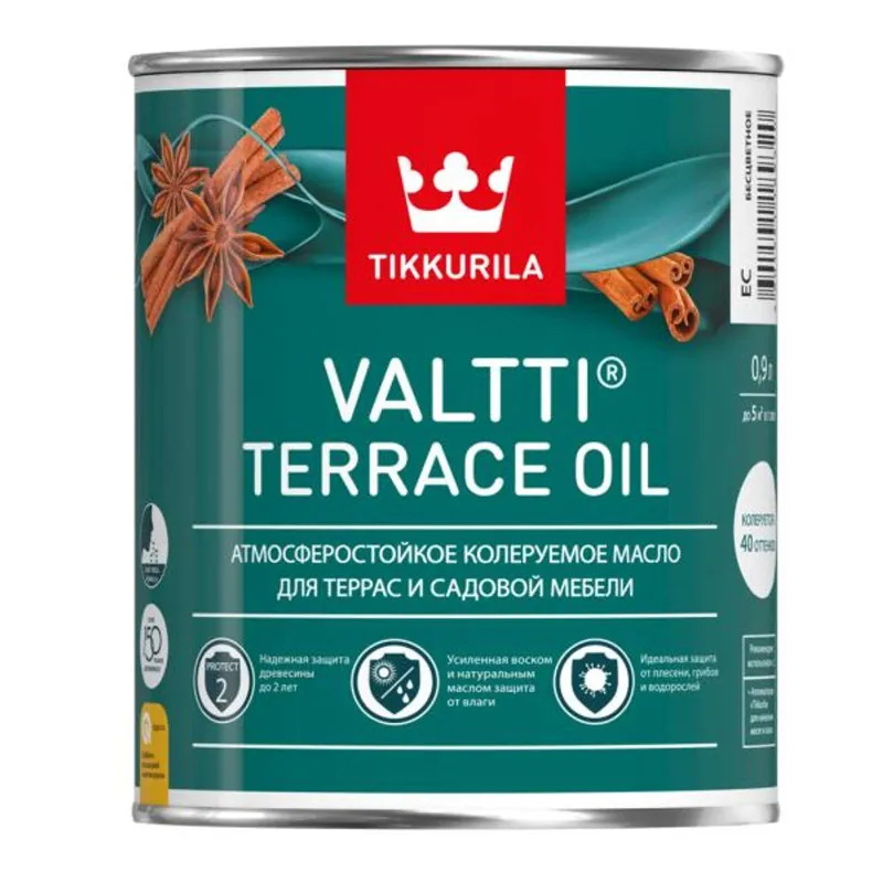 Масло для террас и садовой мебели Tikkurila Valtti Terrace Oil (база С) полуматовое 0,9л