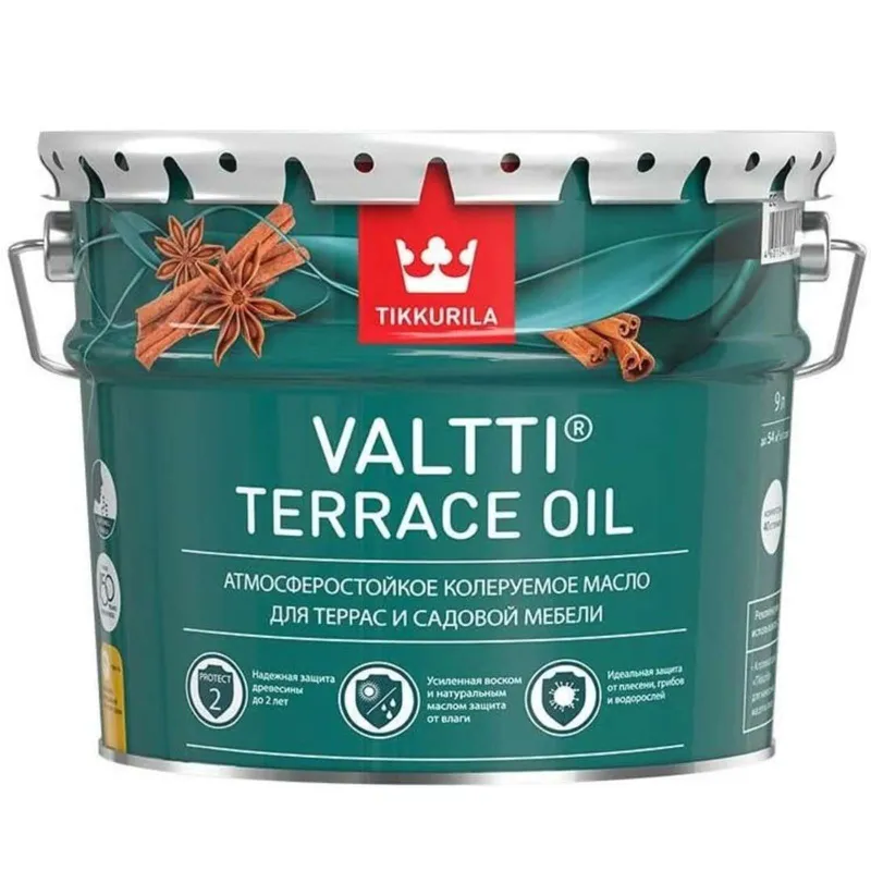 Масло для террас и садовой мебели Tikkurila Valtti Terrace Oil (база С) полуматовое 9л