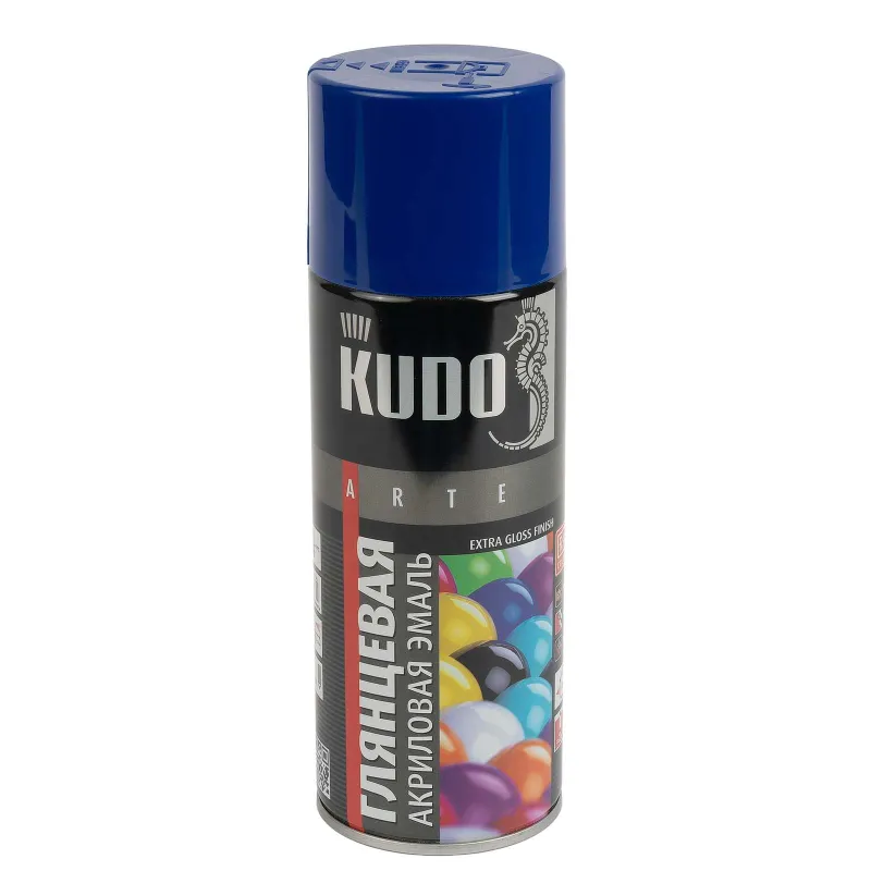 Эмаль аэрозольная акриловая Kudo синяя (RAL 5002) глянцевая 0,52л