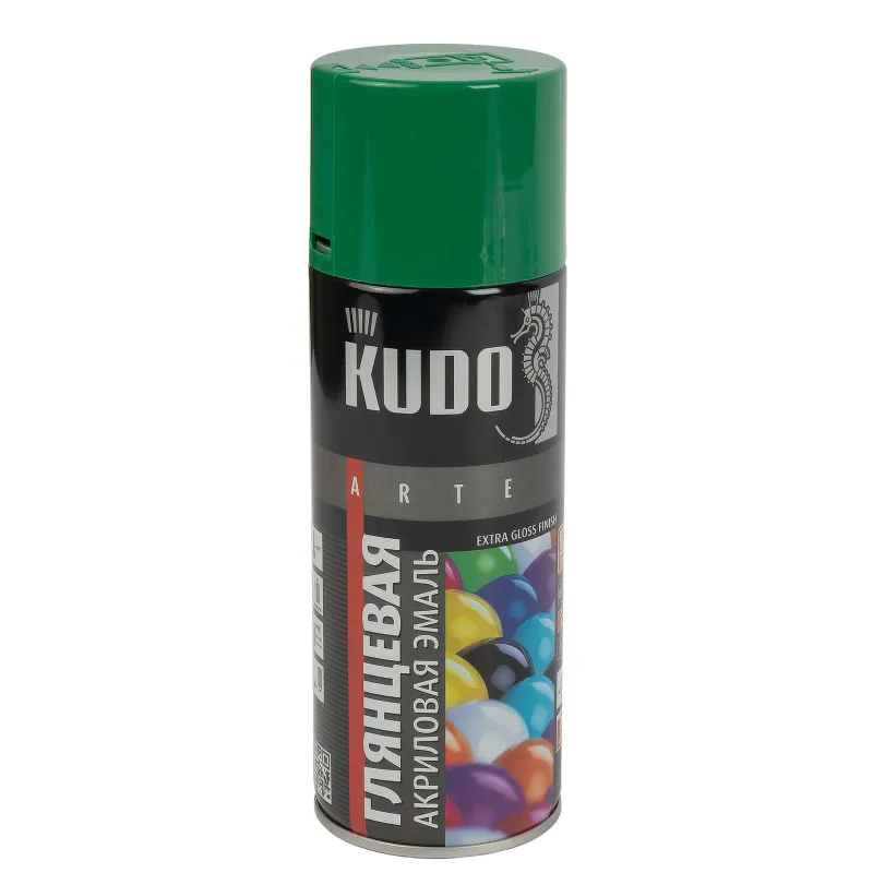 Эмаль аэрозольная акриловая Kudo зеленая (RAL 6029) глянцевая 0,52л