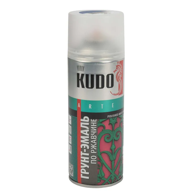 Грунт-эмаль по ржавчине аэрозольная Kudo синяя (RAL 5005) матовая 0,52л