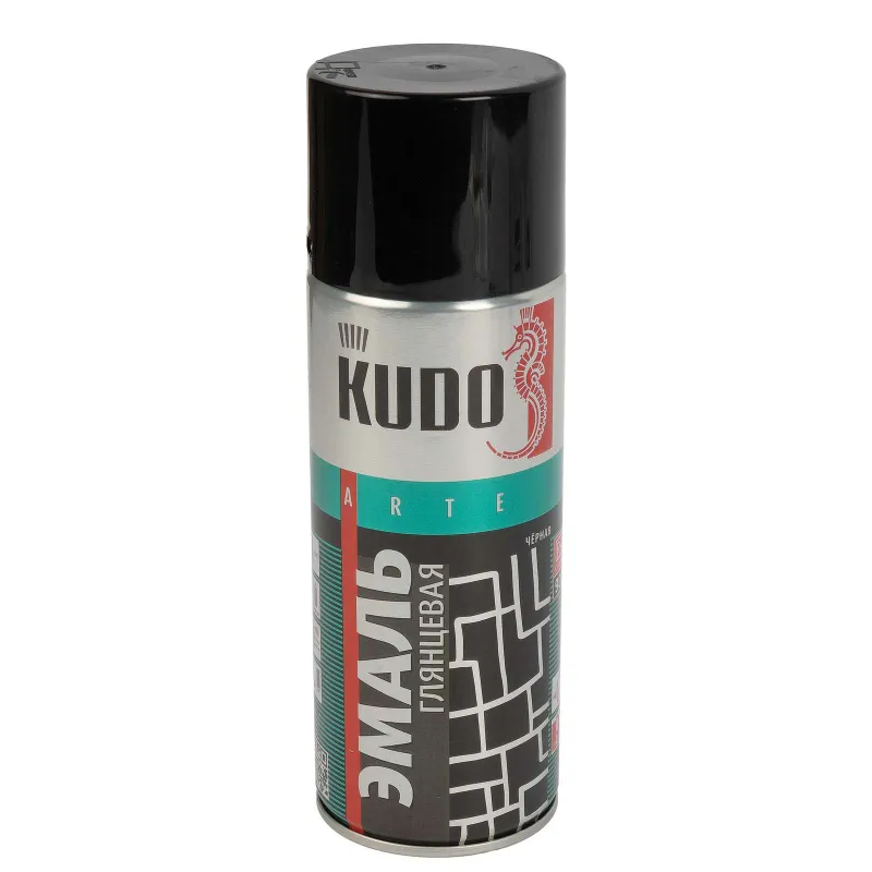 Эмаль аэрозольная Kudo черная (RAL 9005) глянцевая 0,52л