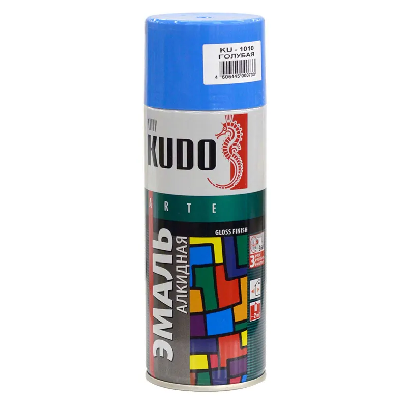 Эмаль аэрозольная Kudo голубая (RAL 5012) глянцевая 0,52л