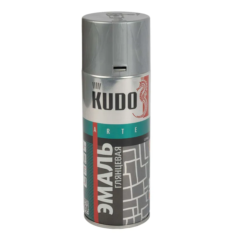 Эмаль аэрозольная Kudo серая (RAL 7040) глянцевая 0,52л