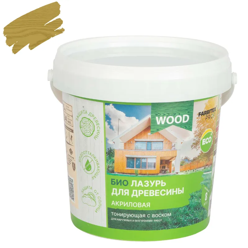 Лазурь акриловая защитно-красящая Farbitex Профи Wood дуб полуглянцевая 0,9л