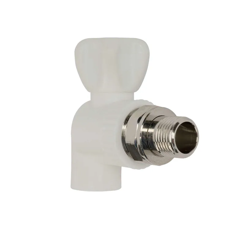 Кран шаровый полипропиленовый 20х1/2" для радиаторов угловой TEBO