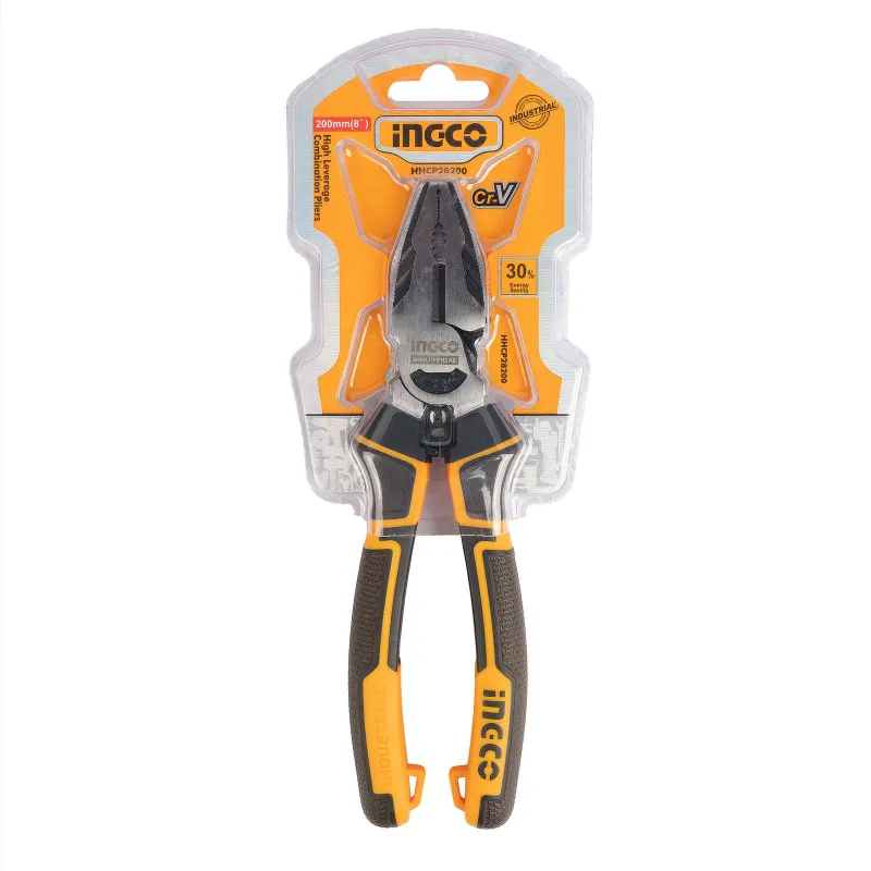 Плоскогубцы INGCO INDUSTRIAL 200 мм с 2-компонентной рукояткой