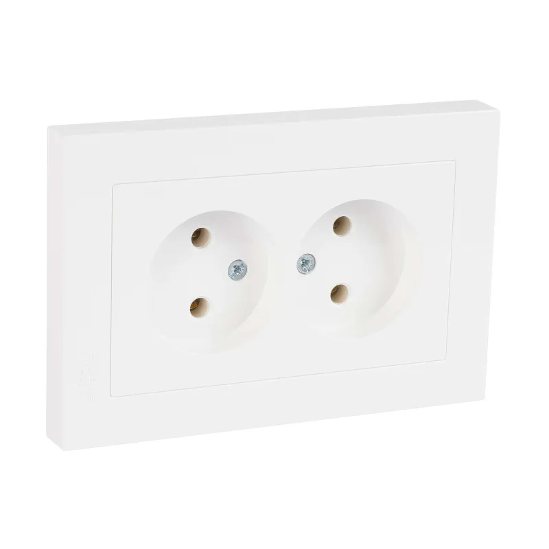 Розетка двухместная без заземления AtlasDesign белая IP20 Systeme Electric