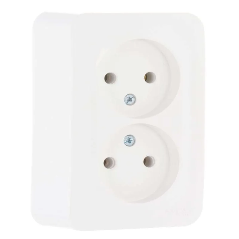 Розетка двухместная накладная без заземления Blanca белая IP20 Systeme Electric