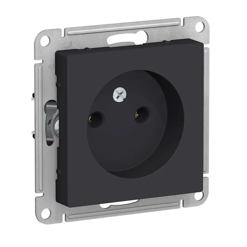 Механизм розетки без заземления AtlasDesign карбон IP20 Systeme Electric