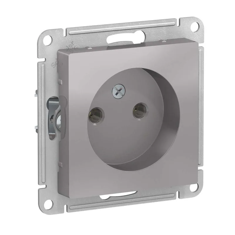 Механизм розетки без заземления AtlasDesign алюминий IP20 Systeme Electric