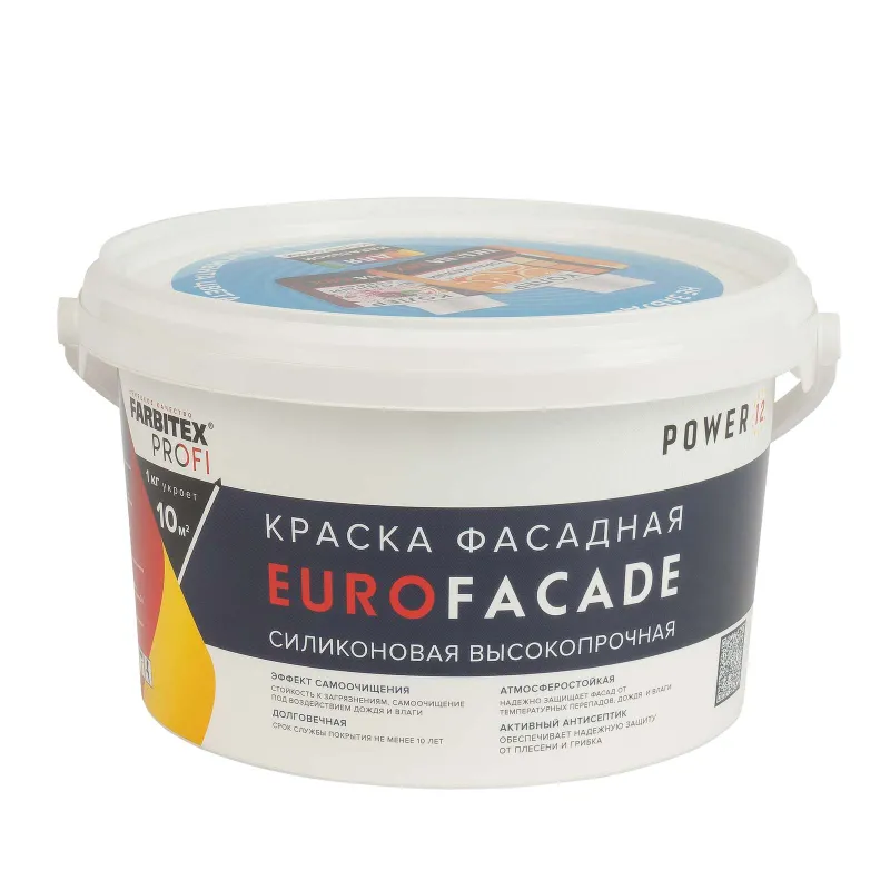 Краска фасадная EuroFacade матовая 2л Farbitex