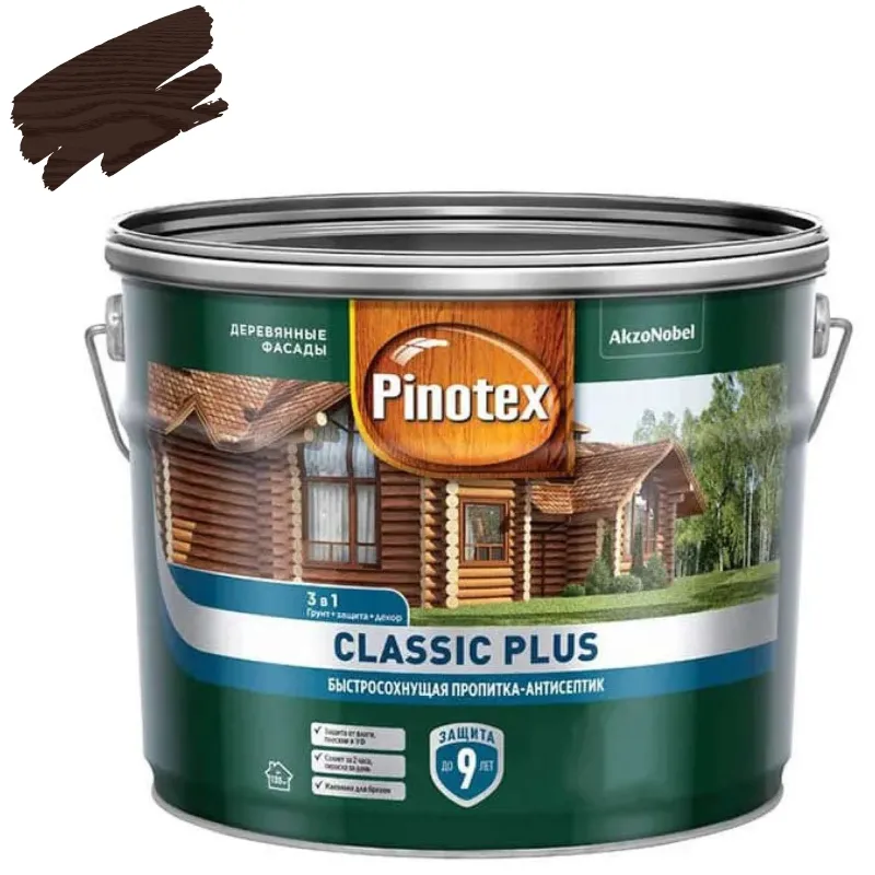 Декоративно-защитное средство для дерева 3в1 Pinotex Classic Plus палисандр полуматовое 9л