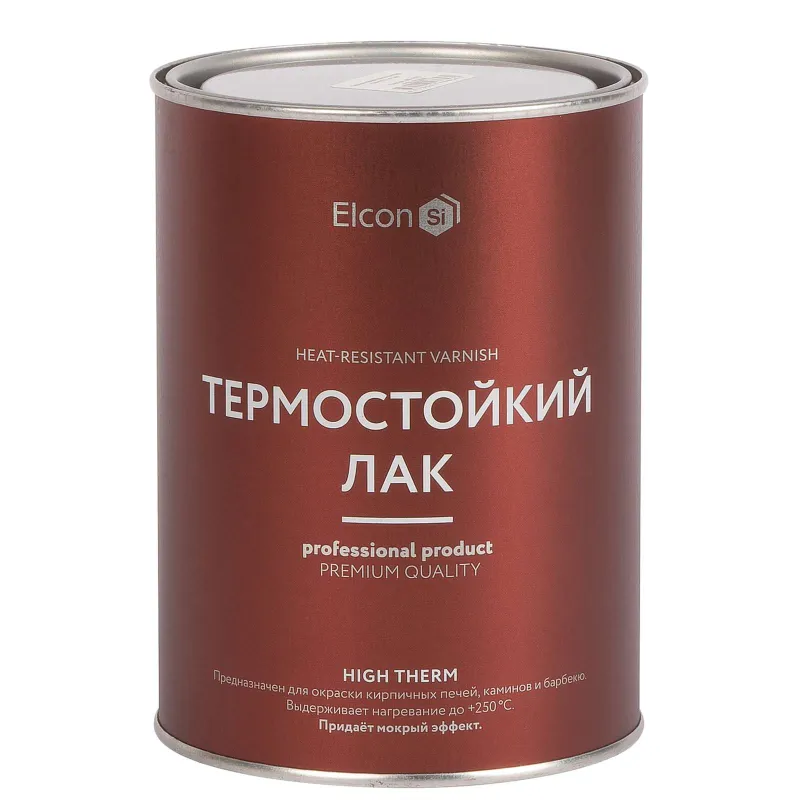 Лак термостойкий Elcon (до +250°С) бесцветный глянцевый 0,7кг
