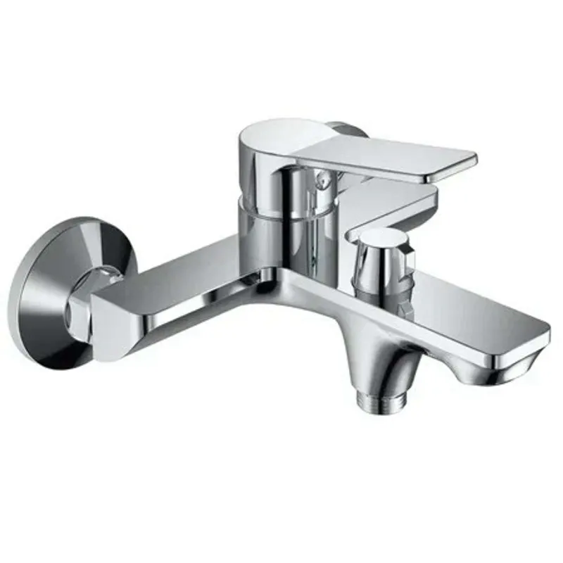 Смеситель для ванны Haiba короткий излив с лейкой и шлангом хром HB60559