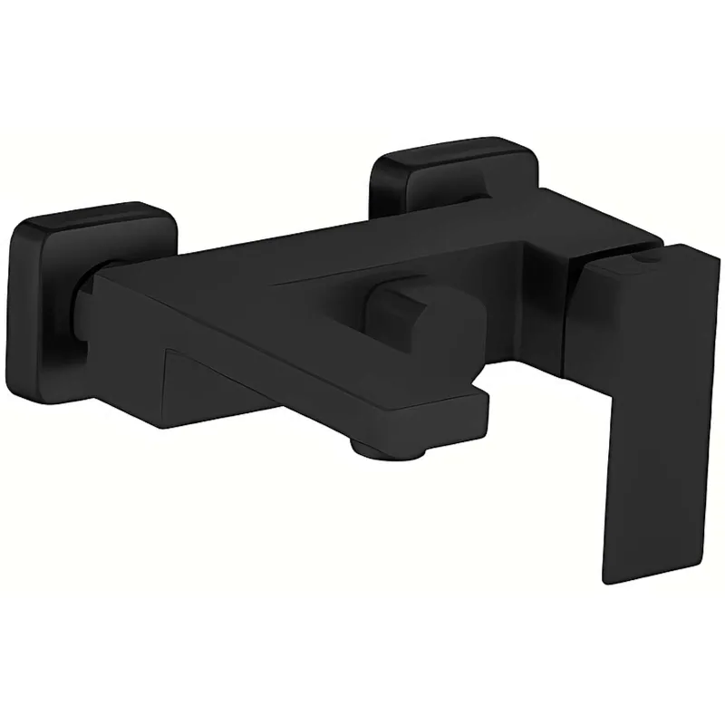 Смеситель для ванны Haiba короткий излив с лейкой и шлангом черный HB60803-7