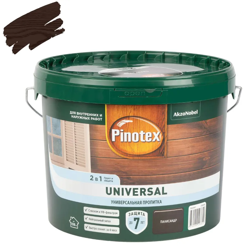 Пропитка 2в1 Pinotex Universal палисандр полуматовая 9л