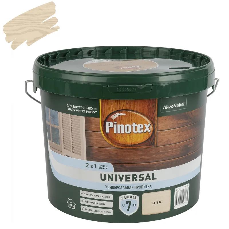 Пропитка 2в1 Pinotex Universal береза полуматовая 9л