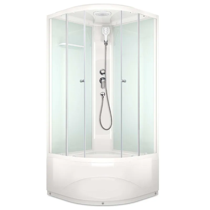 Душевая кабина Domani-spa Delight Slim высокий поддон 100х100см стекло матовое 4мм