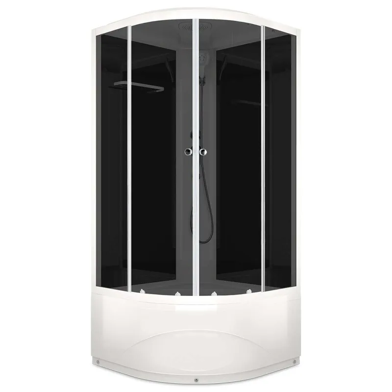 Душевая кабина Domani-Spa Delight Slim 88 высокий поддон 80х80х218 см черные стекла