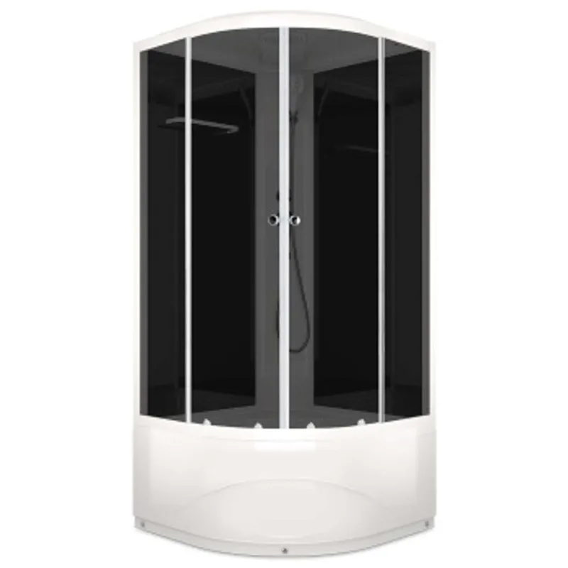 Душевая кабина Domani-Spa Delight Slim 99 высокий поддон 90х90х218 см черные стекла