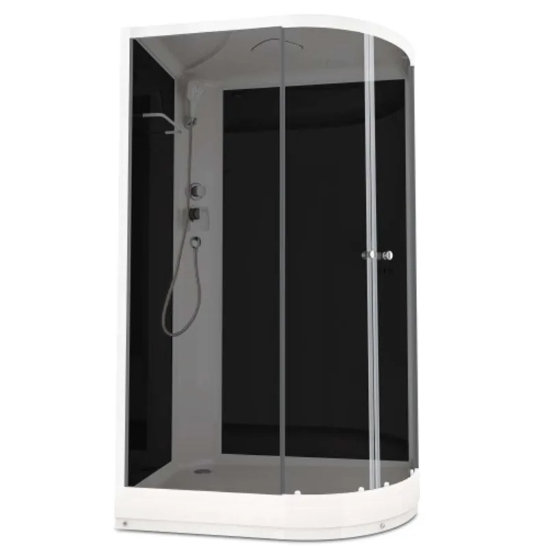 Душевая кабина Domani-Spa Delight Slim 128 L низкий поддон 120х80х218 см черные стекла