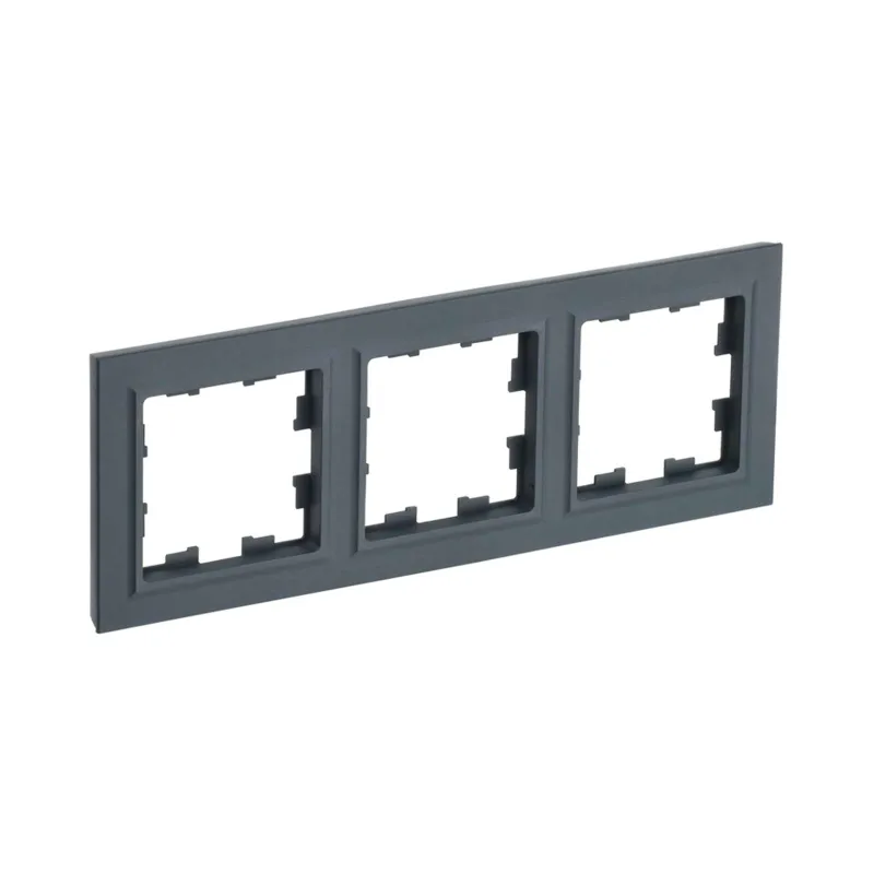 Рамка трехместная Brite графит IP20 IEK