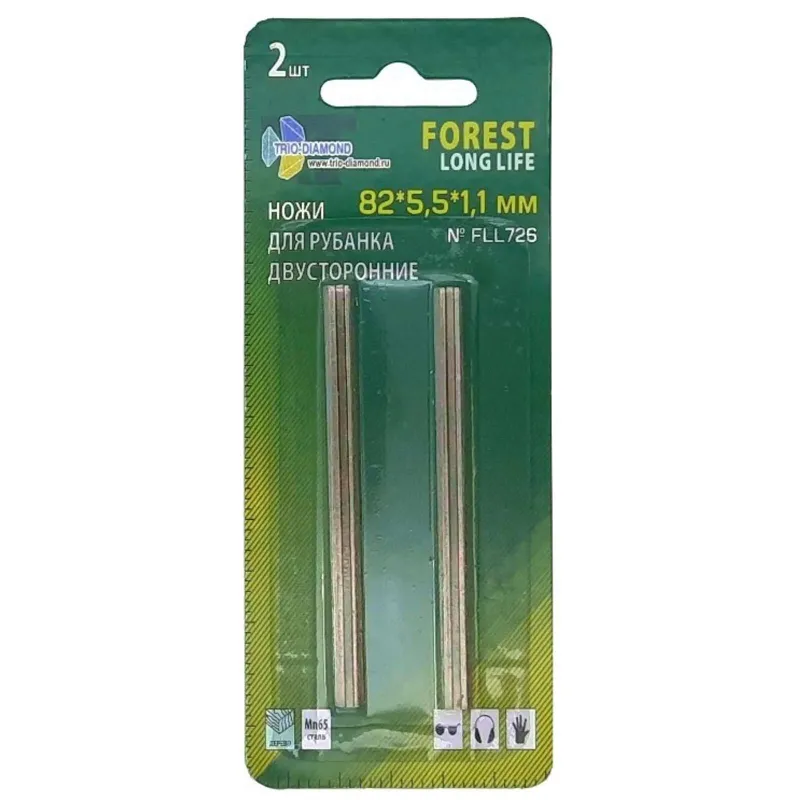 Ножи двусторонние для электрорубанка Forest Long Life 82х5,5х1,1 2 шт