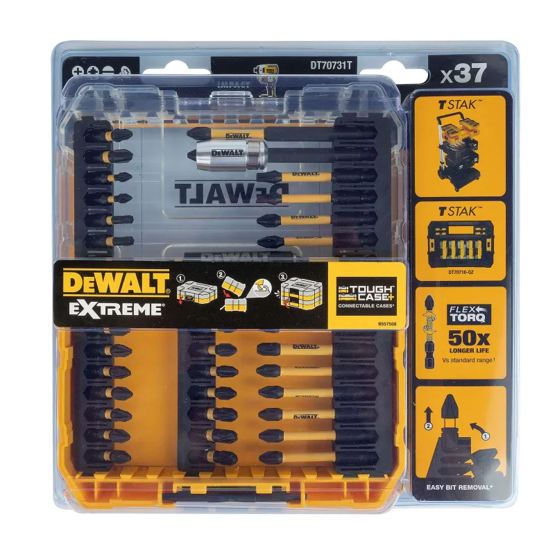 Набор бит и насадок DeWalt Flextorq DT70731T в кейсе 37 шт