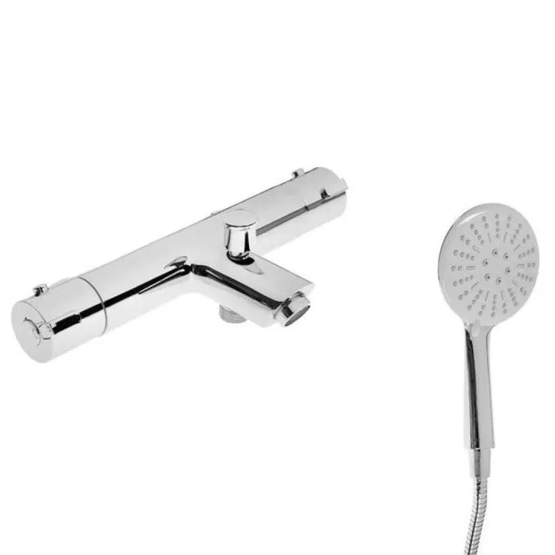 Смеситель для ванны Haiba короткий излив с лейкой и шлангом хром HB60809
