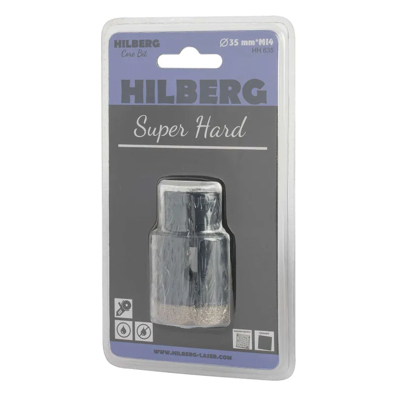 Коронка алмазная Hilberg Super Hard по керамике и керамограниту для УШМ 35 мм