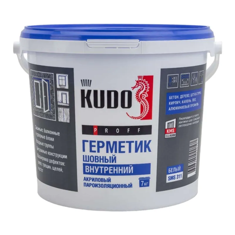 Герметик акриловый пароизоляционный внутренний Kudo белый 7 кг