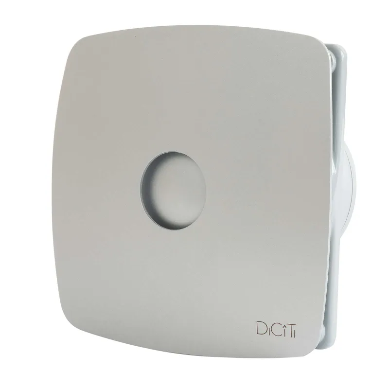 Вентилятор DiCiTi RIO 4C D100 32дБ 100м3/ч с обратным клапаном, съемной лицевой панелью, серый