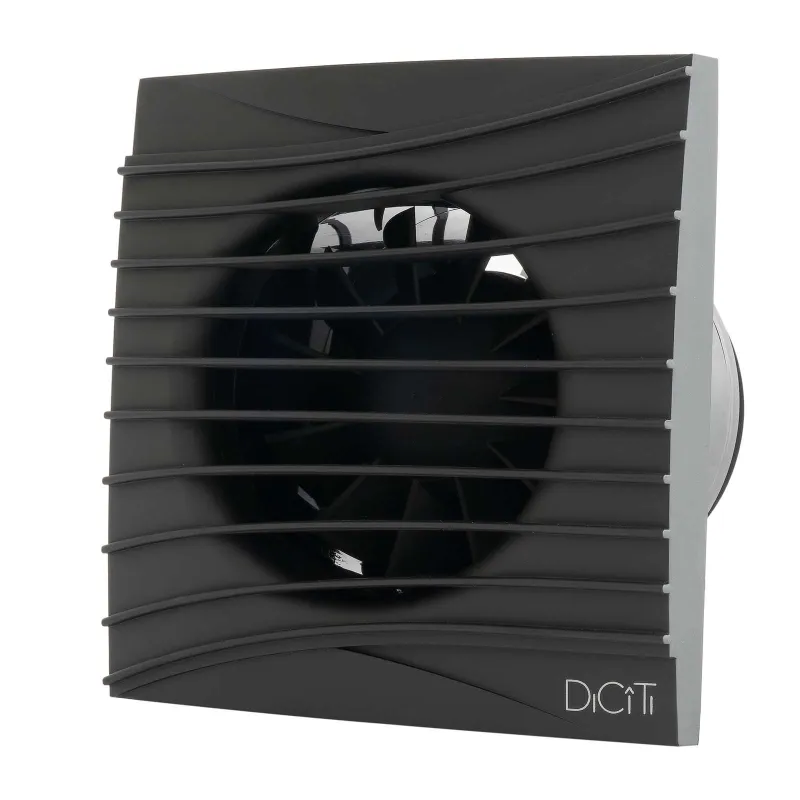 Вентилятор вытяжной D100 25дБ, 90м³/ч, с обратным клапаном SILENT 4C DiCiTi черный -матовый